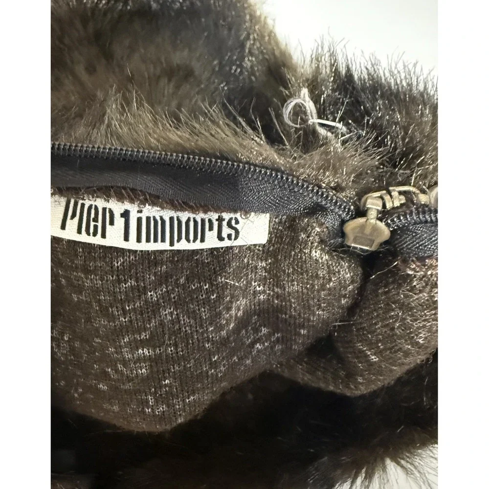Pier 1 Imports Brown/Black Faux Fur Pillow Case‎ 17